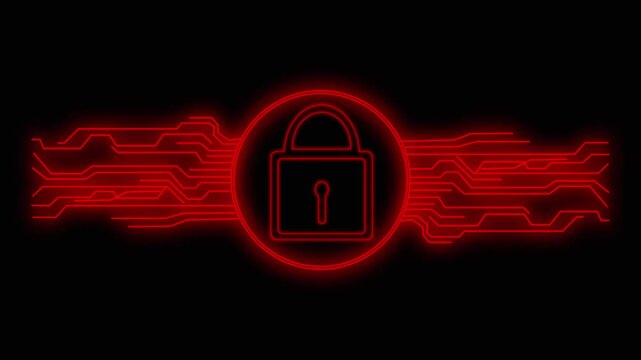 Digital security lock icon safeguards high tech corporate databases. Secure security lock icon visualizes advanced network data encryption. Cyber security concept using security lock icon.
