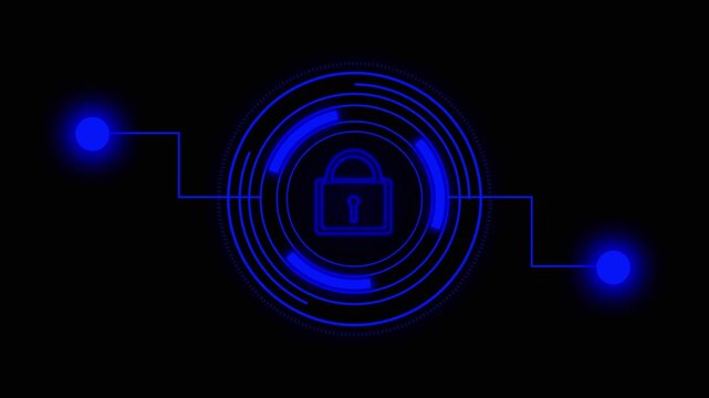 Digital security lock icon protects sensitive database server networks. Secure security lock icon visualizes advanced cloud computer encryption. Cyber security concept using security lock icon.