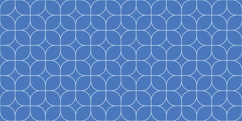 Seamless geometric pattern with rounded square lines in vibrant blue tones, creating modern retro texture for wallpaper, textile prints, packaging, branding, digital backgrounds, fabric, and decor © SpainArts