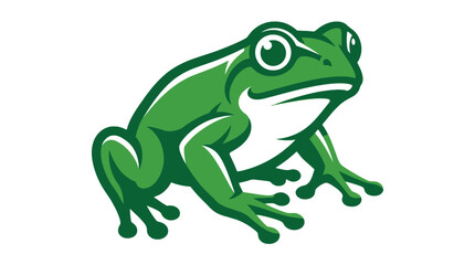 Fototapeta premium Green Frog Sitting Mascot Style Graphic Isolated on White