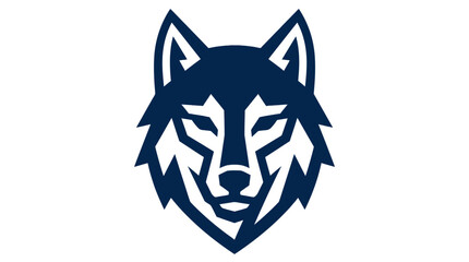 Stylized navy blue wolf head mascot logo icon © Hotel