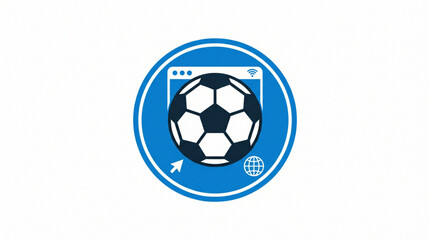 Soccer website single icon isolated on white background, football digital vector illustration © Yuzma