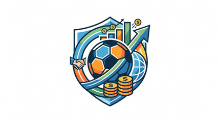 Soccer business single icon isolated on white background, sports marketing vector illustration © Yuzma