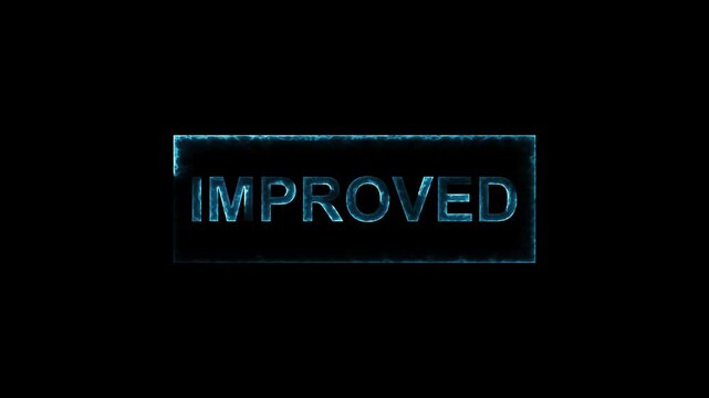Vibrant improved text highlights corporate software update status. Creative improved text provides dynamic business growth presentation titles. Tech development with typographic improved text.
