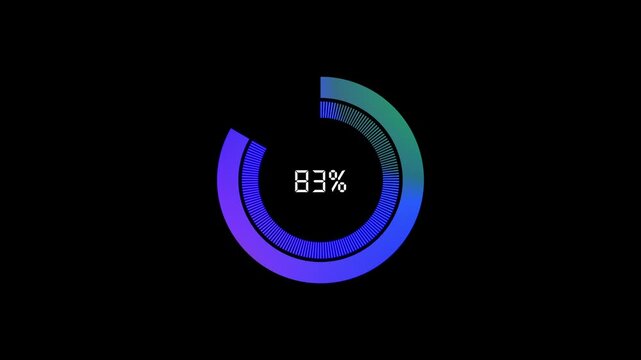 Digital progress bar monitors online software update installation. Interactive progress bar tracks network database downloading percentages. Modern user interface asset showing progress bar.