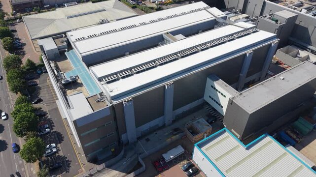 Modern Data Center Facility Aerial View Daytime