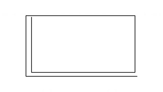 Rectangular, square shape, frame, buble, outline self drawing animation. Black line animated on white background. Copy space	