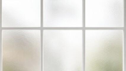 Fototapeta premium Frosted glass window pattern showing six panes with light softening through the glass during daylight