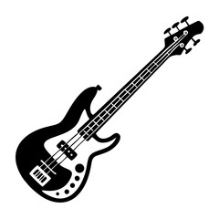 Fototapeta premium electric guitar icon silhouette illustration for music and performance design