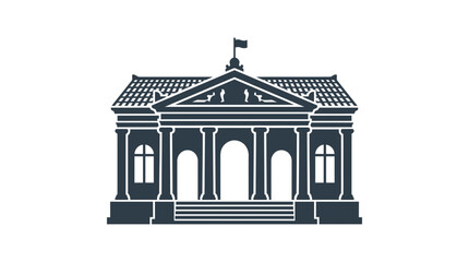 Fototapeta premium Building with columns and triangular roof.