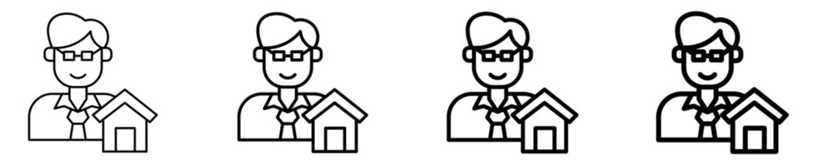 Fototapeta premium Real Estate Agent Icon Set Different Style Collection