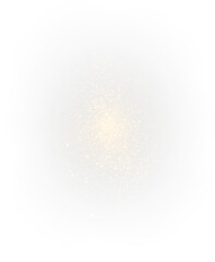 Fototapeta premium Golden Glitter Dust Explosion Overlay on Transparent Background PNG