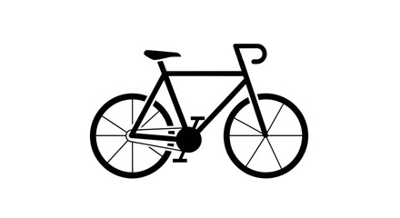 Fototapeta premium Minimalist black bicycle icon on white background