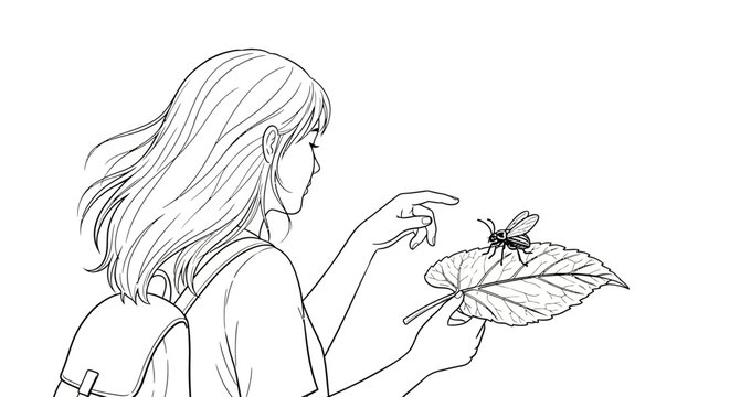 Young woman examining homemade baked pastry closely.