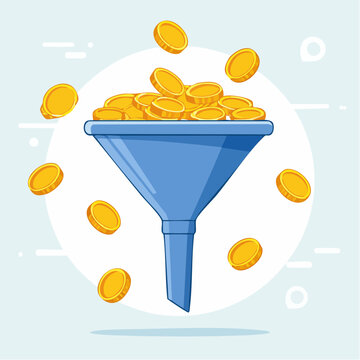 Money Falling Through Funnel