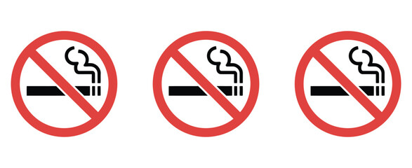 No smoking sign symbol, cigarette prohibition icon, professional vector illustration of smoking ban and tobacco restriction design element. ©   