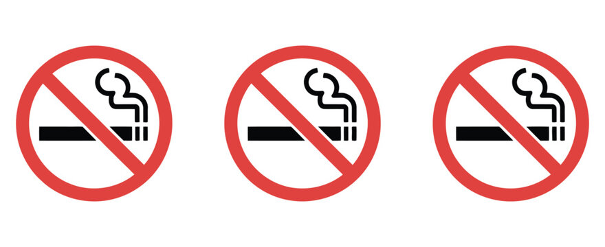 No smoking sign symbol, cigarette prohibition icon, professional vector illustration of smoking ban and tobacco restriction design element.