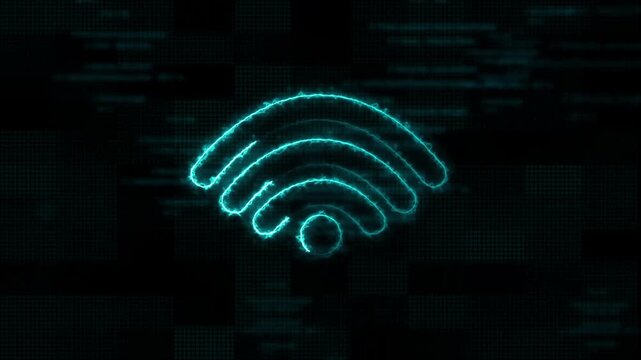 Modern wifi symbol monitors corporate wireless communication systems. Advanced wifi symbol displays local network connectivity data streams. Digital telecom concept using a wifi symbol.