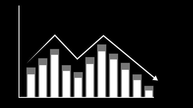 Digital trend line chart tracks positive corporate growth paths. Technical trend line chart monitors stock market trading performance. Business data analytics with a trend line chart.
