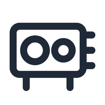 GPU graphics card line icon, computer hardware technology outline symbol