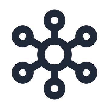 Machine learning line icon, artificial intelligence data technology outline symbol