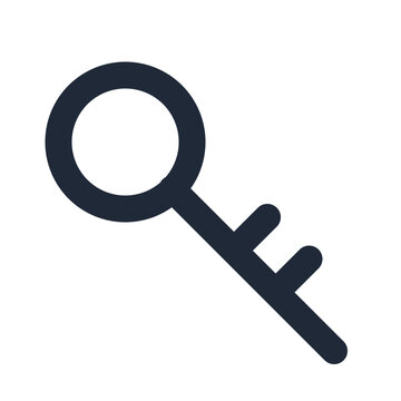 Encryption key line icon, data security cryptography technology outline symbol