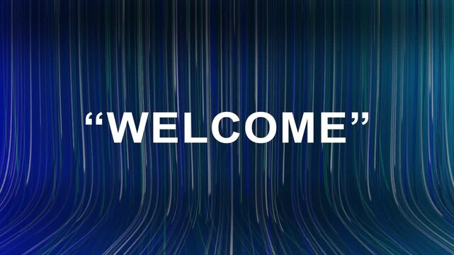 Vibrant typographic design welcomes global conference presentation viewers. Creative typographic design loops for modern corporate greeting screens. Brand management using typographic design.