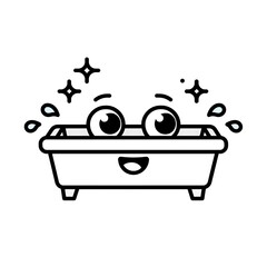 Obraz premium Cute smiling cartoon robot face vector illustration.