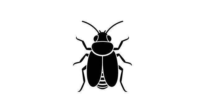 Black firefly beetle icon isolated on white background