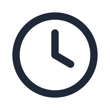 Clock line icon, UI app interface time outline symbol