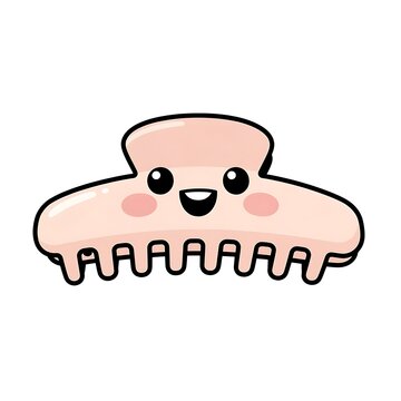 Cute cartoon pig character smiling with simple border.
