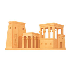 Naklejka premium PNG Ancient Egyptian temple illustration