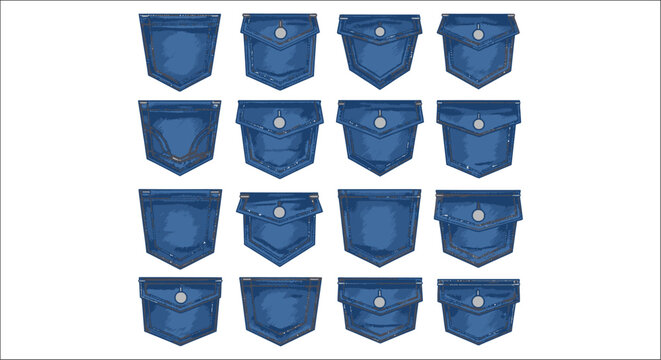 Denim jean pockets vector illustration on a white background