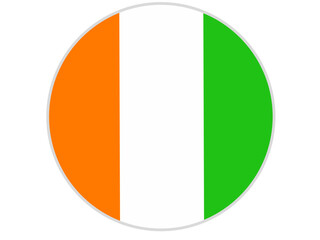 ivory coast flag circle with transparent background © Condro