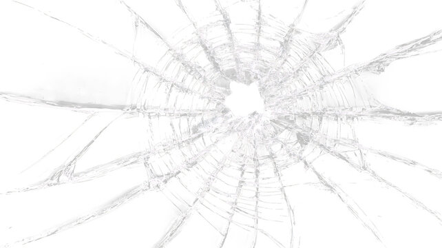 Abstract shattered glass closeup with windscreen fracture cracks, destruction impact effect, dark crime scene background, dangerous vandalism damage and broken texture pattern art concept.