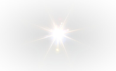 Abstract glowing light lines with lens flare sparkle effects, bright vector shine motion background, transparent cosmic explosion design with starlight beam and festive energy art. © Victoria