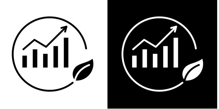 Sustainable Growth  Icon Set White Glyph Style Collection