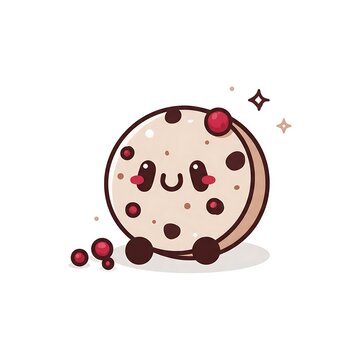 Cute cartoon illustration of a smiling face with chocolate sprinkles border.