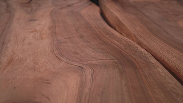 Wooden table. Wood. Mahogany. Slow motion video. . High quality 4k footage