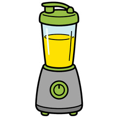Cute Smoothie Blender Illustration for Healthy Food and Kitchen Appliance Concept Design