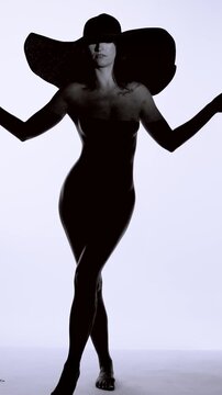 Artistic Black and White Silhouette of Woman