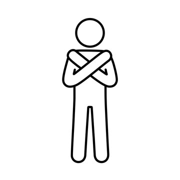 NOのジェスチャーをする人物のラインアイコン	