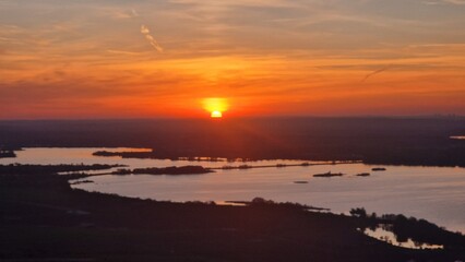 Fototapeta premium sunset in Palava, pavlov, devicky, divci hrady, nove mlyny reservoir