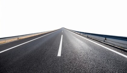 Obraz premium empty asphalt road isolated on white background