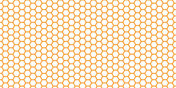 A seamless geometric metal grid pattern background featuring a yellow and orange honeycomb texture with a modern hexagon design