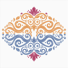 Fototapeta premium Ornate Decorative Element with Swirls and Floral Motifs