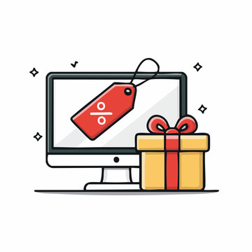 Online Shopping Discount and Gift Icon