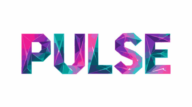 Pulse word typography with geometric low poly texture