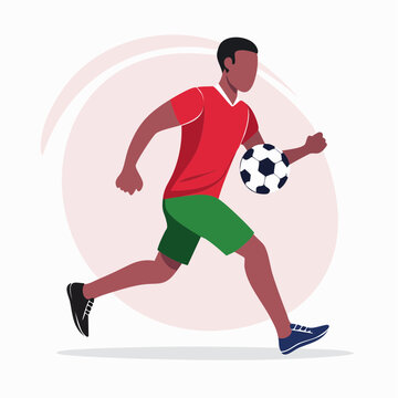 Soccer Player Dribbling Ball