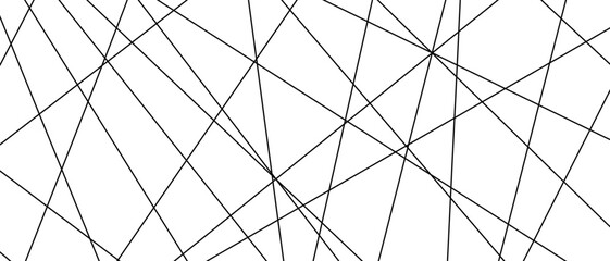 Straight random chaotic geometric lines form striking abstract vector pattern with irregular angles chaotic arrangement create bold monochrome texture creative contemporary illustration background. © Konstantin
